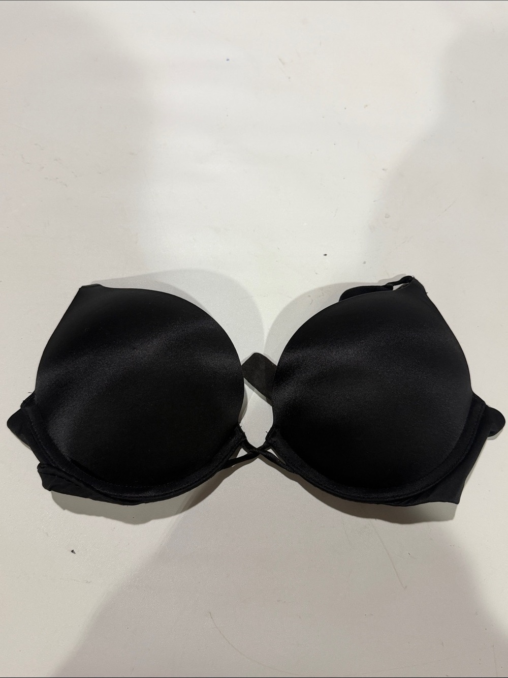 Victoria's Secret Bombshell Black Satin Push-Up Bra